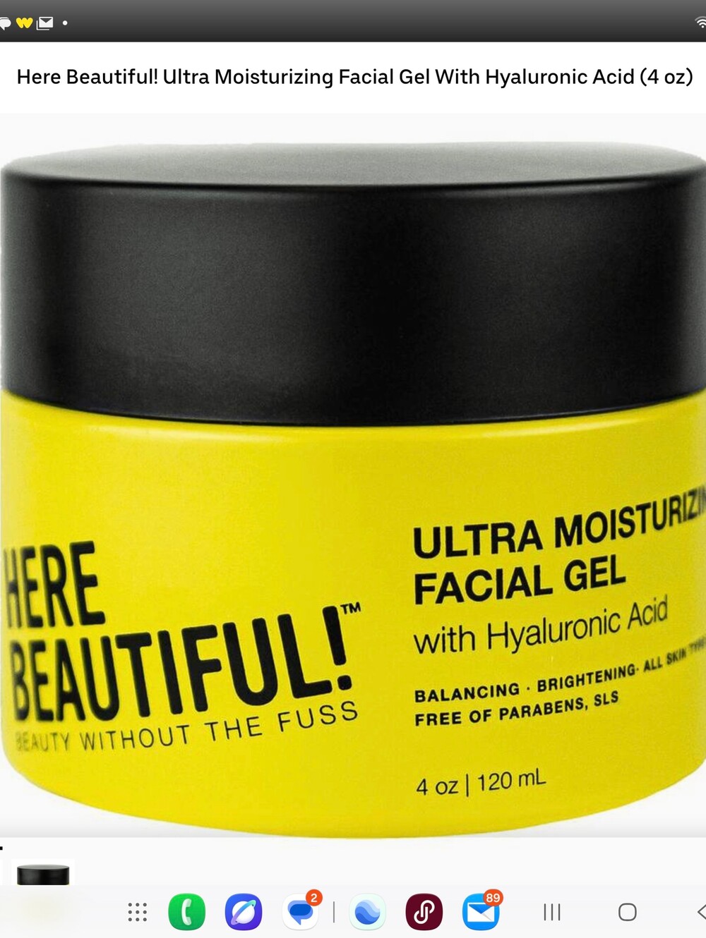 Here Beautiful! Ultra Moisturizing Facial Gel - Vibrant Yellow